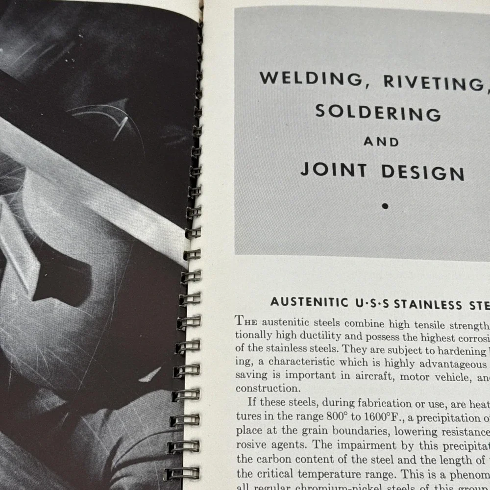 Vintage US Steel USS Fabrication‎ Stainless & Heat Resisting 1953 Leather Bound